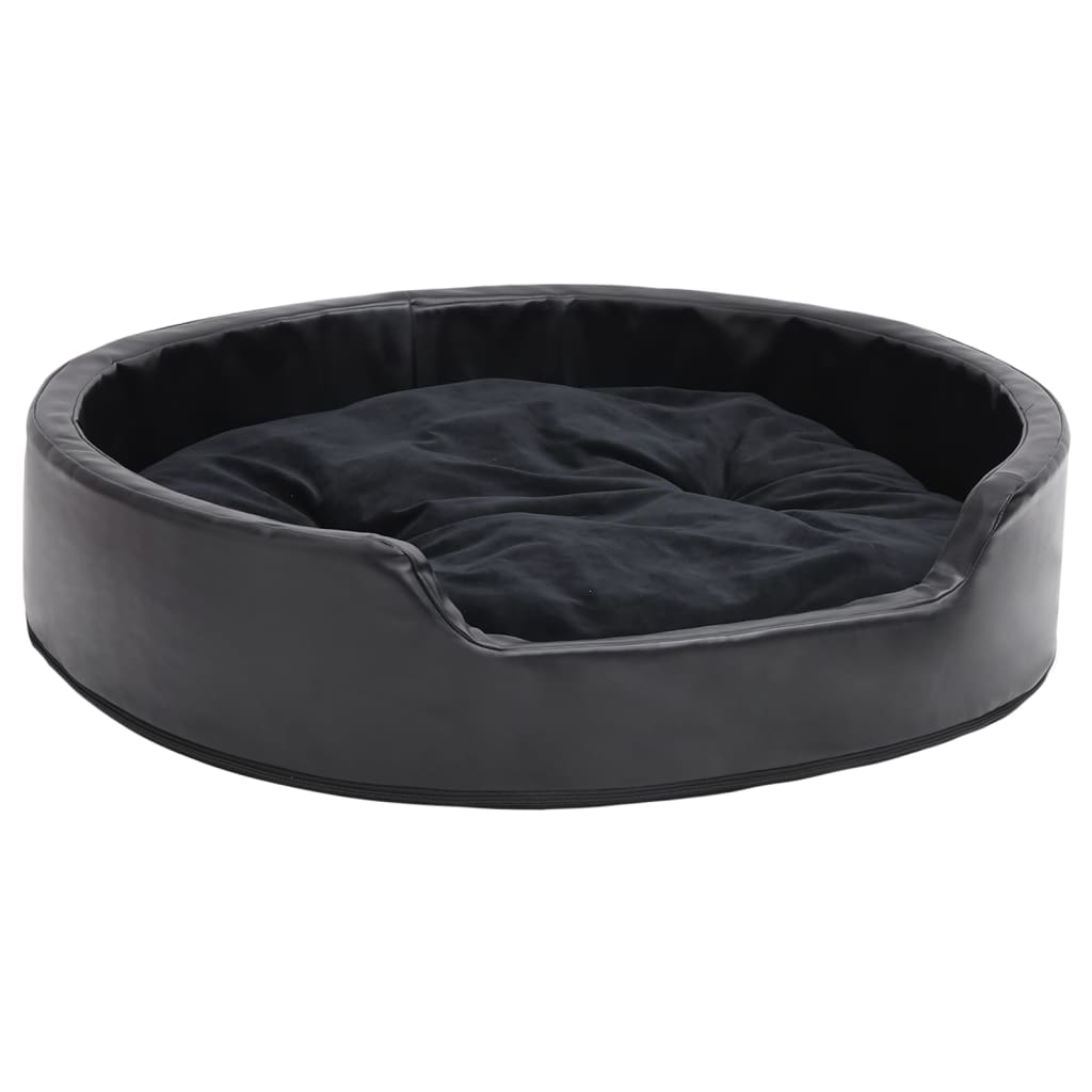 Hondenmand 79X70X19 Cm Pluche En Kunstleer Zwart 79 x 70 x 19 cm