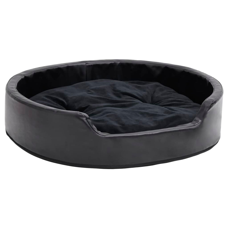 Hondenmand 79X70X19 Cm Pluche En Kunstleer Zwart 79 x 70 x 19 cm
