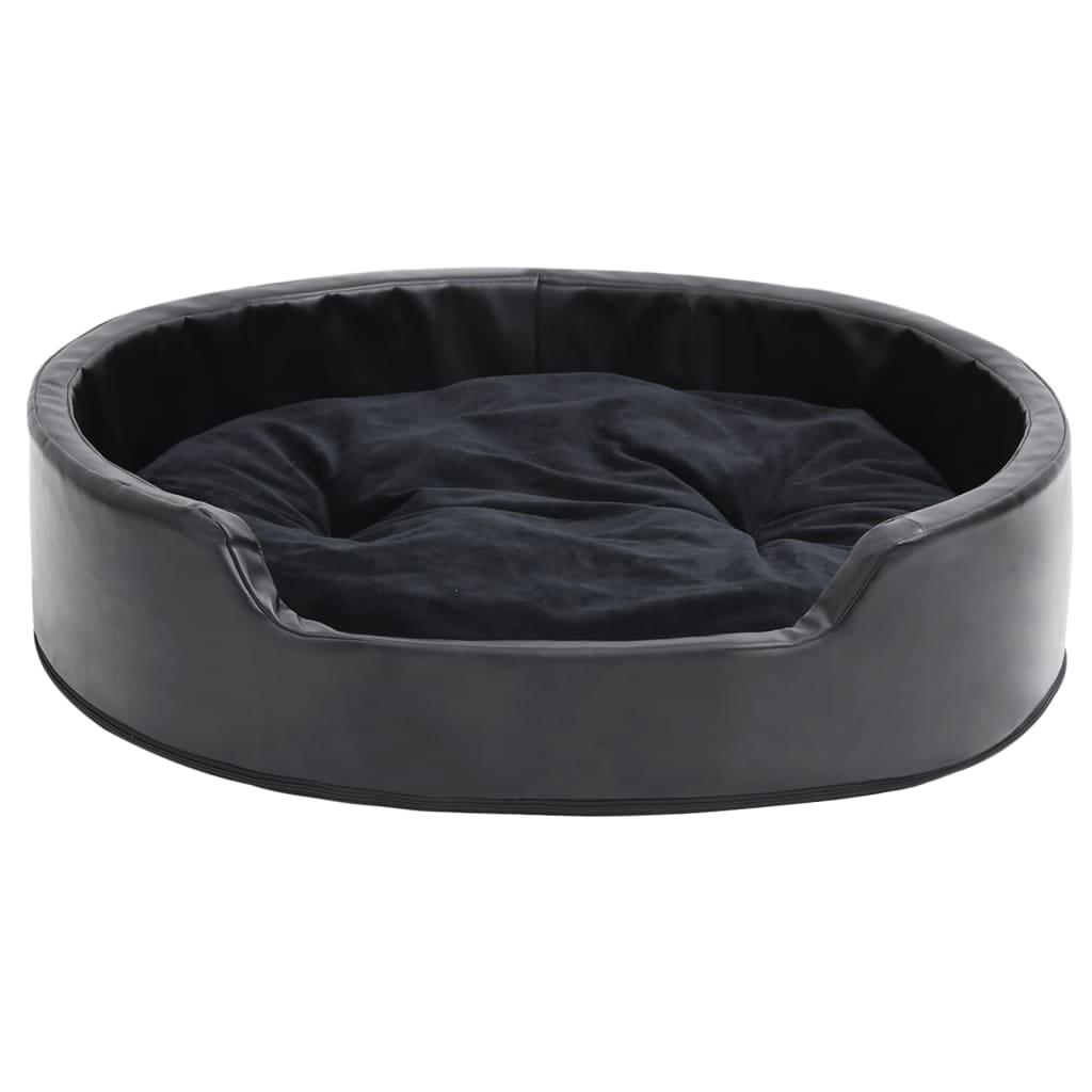 Hondenmand 79X70X19 Cm Pluche En Kunstleer Zwart 79 x 70 x 19 cm