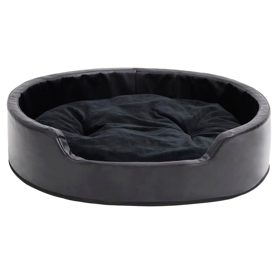Hondenmand 79X70X19 Cm Pluche En Kunstleer Zwart 79 x 70 x 19 cm