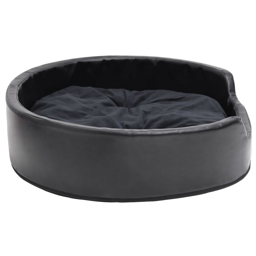 Hondenmand 79X70X19 Cm Pluche En Kunstleer Zwart 79 x 70 x 19 cm