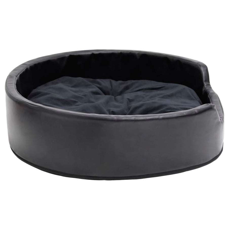 Hondenmand 79X70X19 Cm Pluche En Kunstleer Zwart 79 x 70 x 19 cm