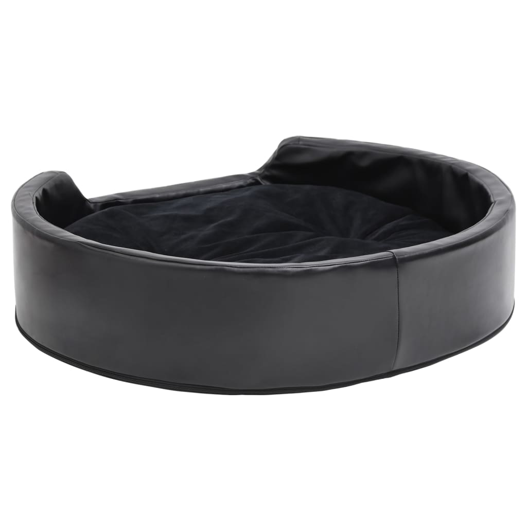 Hondenmand 79X70X19 Cm Pluche En Kunstleer Zwart 79 x 70 x 19 cm