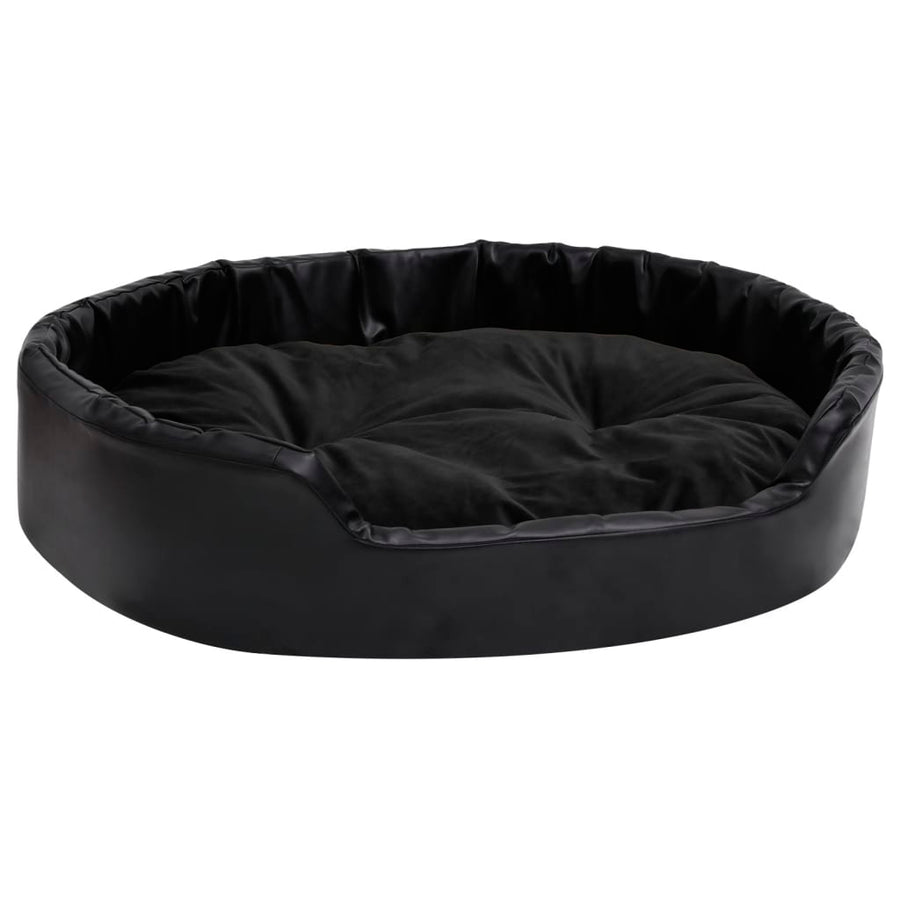 Hondenmand Pluche En Kunstleer 90 x 79 x 20 cm Zwart
