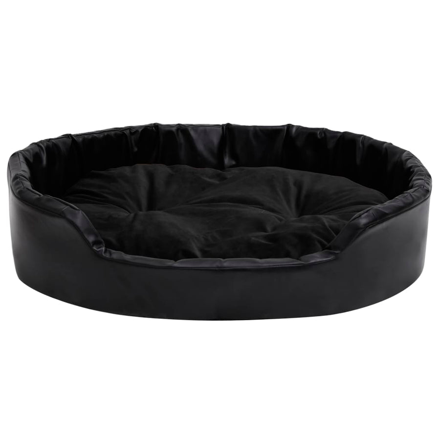 Hondenmand Pluche En Kunstleer 90 x 79 x 20 cm Zwart