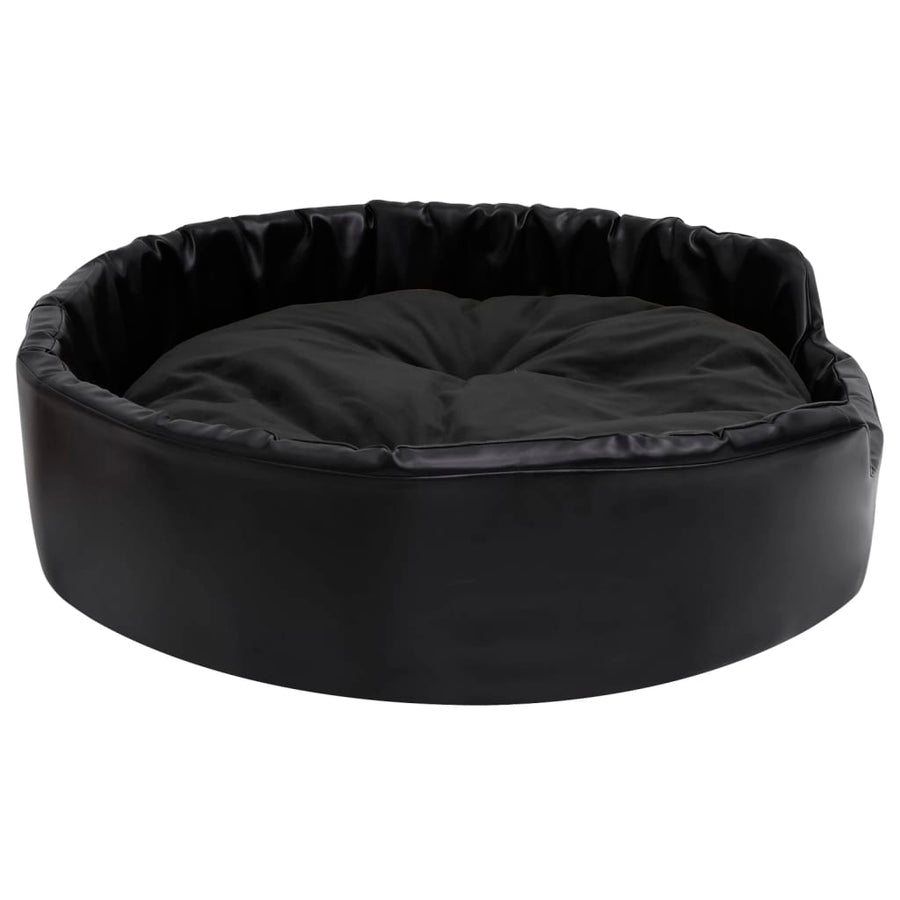 Hondenmand Pluche En Kunstleer 90 x 79 x 20 cm Zwart