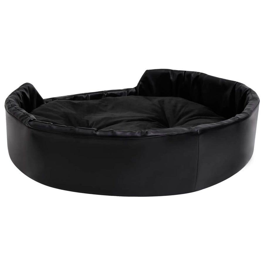 Hondenmand Pluche En Kunstleer 90 x 79 x 20 cm Zwart