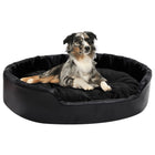 Dog bed 90x79x20 cm plush and faux leather black