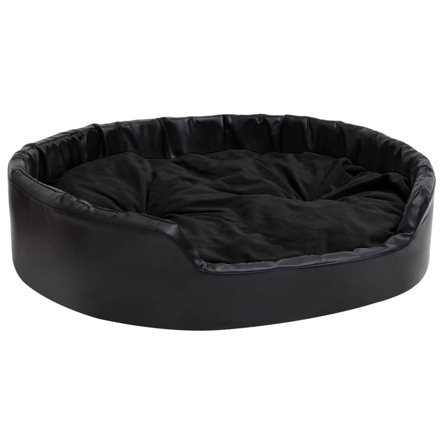 Hondenmand Pluche En Kunstleer 99 x 89 x 21 cm Zwart