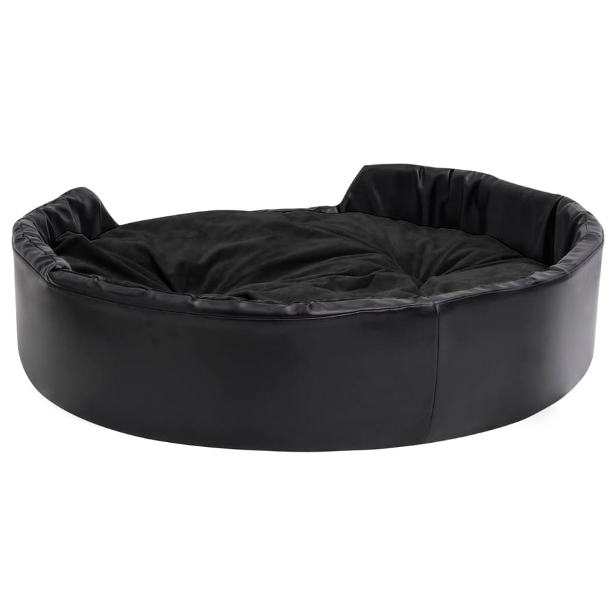 Hondenmand Pluche En Kunstleer 99 x 89 x 21 cm Zwart