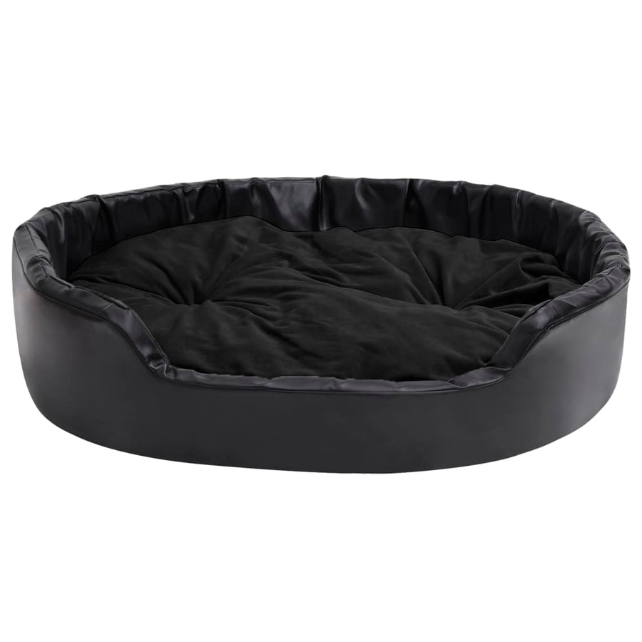 Hondenmand Pluche En Kunstleer 99 x 89 x 21 cm Zwart