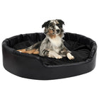 Dog bed 99x89x21 cm plush and faux leather black
