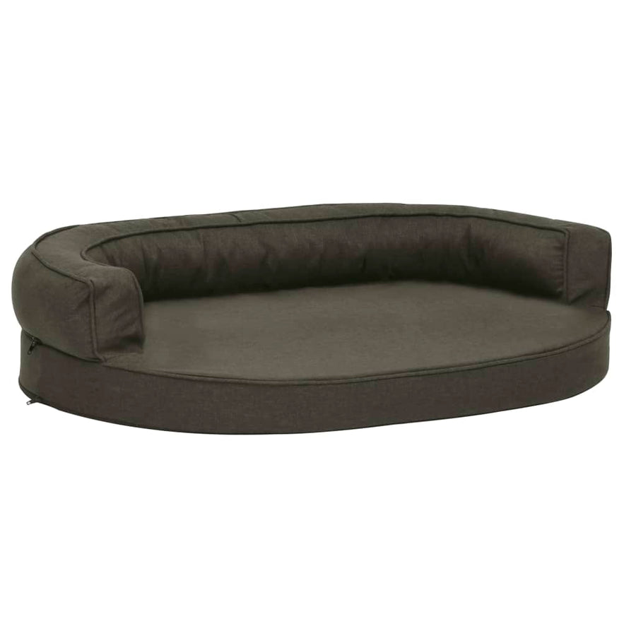 Hondenbed ergonomisch linnen-look 75x53 cm donkergrijs 75 x 53 cm Donkergrijs