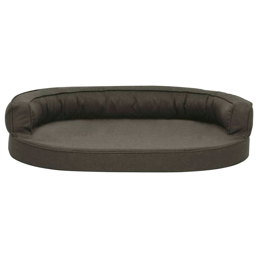 Hondenbed ergonomisch linnen-look 75x53 cm donkergrijs 75 x 53 cm Donkergrijs