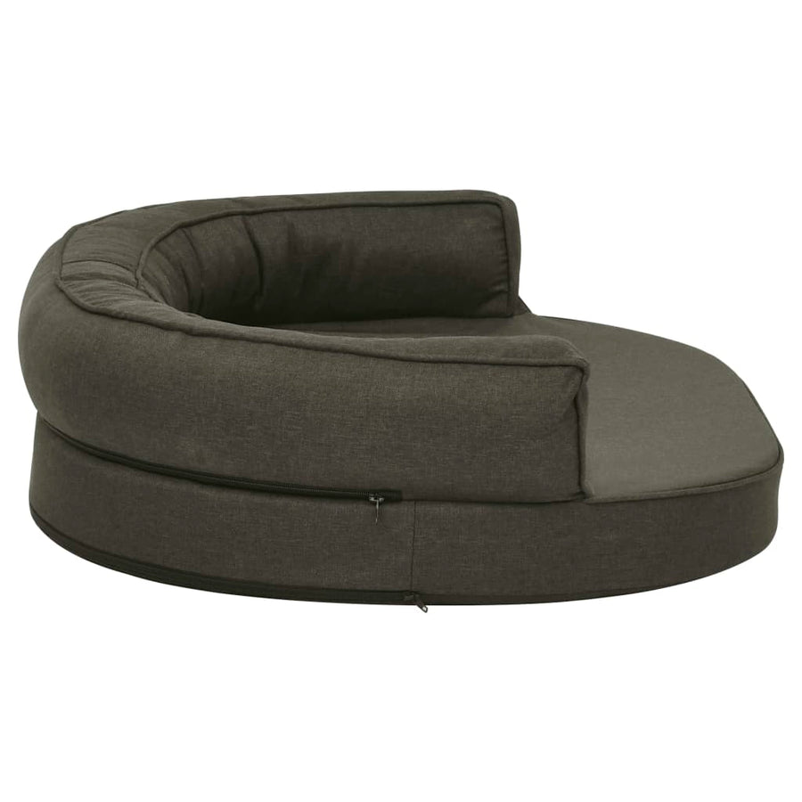 Hondenbed ergonomisch linnen-look 75x53 cm donkergrijs 75 x 53 cm Donkergrijs