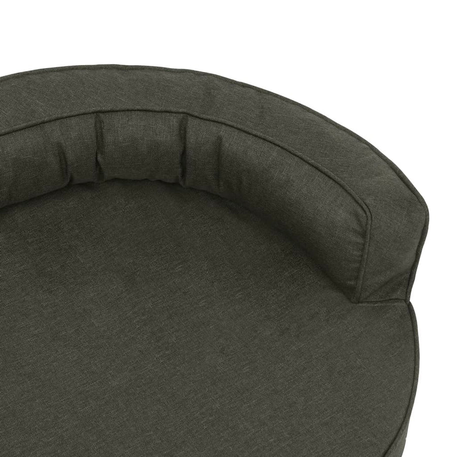 Hondenbed ergonomisch linnen-look 75x53 cm donkergrijs 75 x 53 cm Donkergrijs