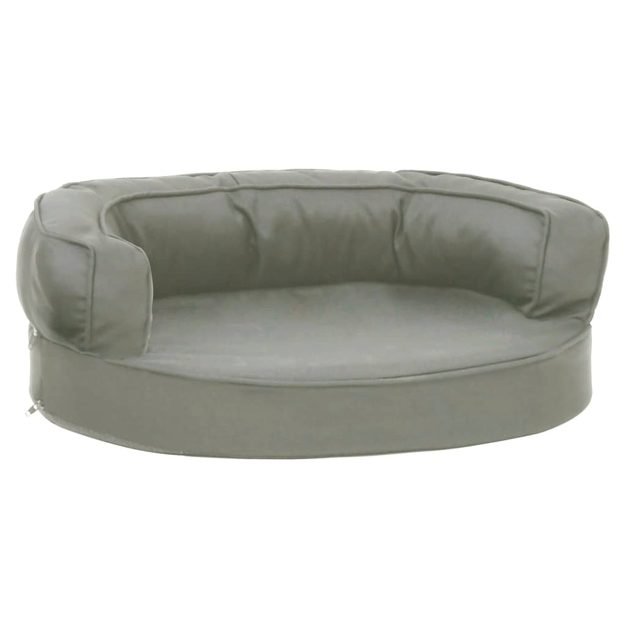 Hondenbed ergonomisch linnen-look 60x42 cm grijs 60 x 42 cm Grijs