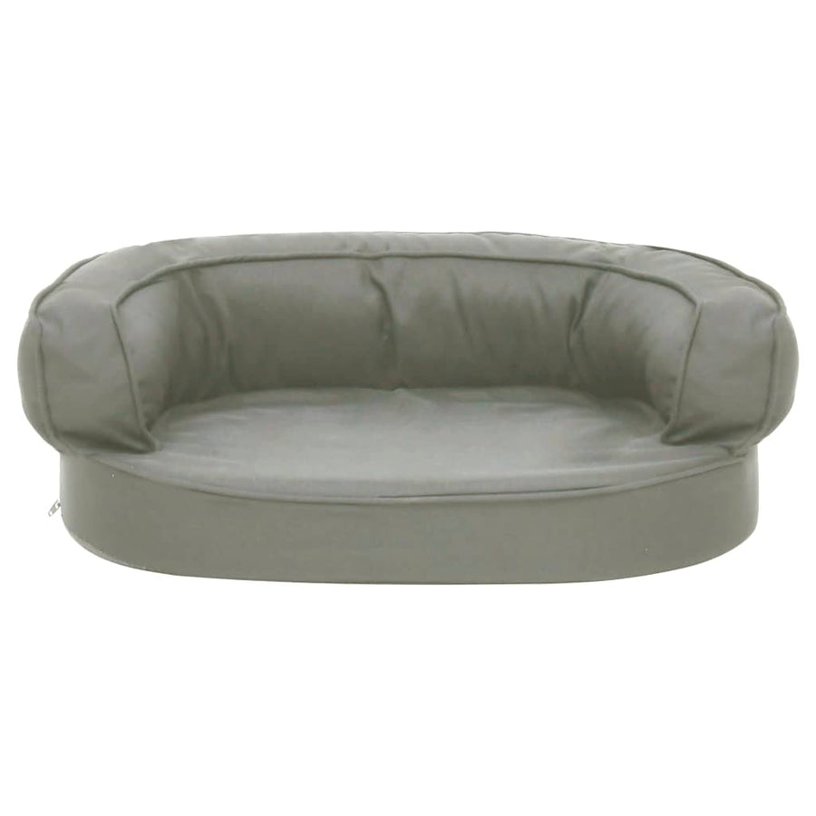 Hondenbed ergonomisch linnen-look 60x42 cm grijs 60 x 42 cm Grijs