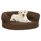 Dog bed ergonomic linen-look 60x42 cm brown