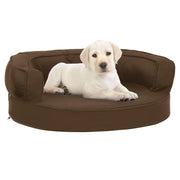 Dog bed ergonomic linen-look 60x42 cm brown