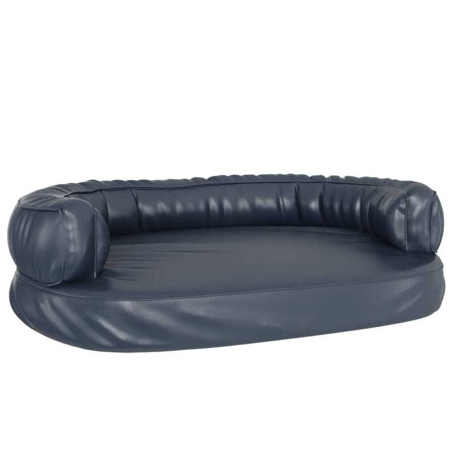 Hondenmand ergonomisch schuim 88x65 cm kunstleer donkerblauw 88 x 65 cm Donkerblauw