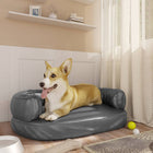 Dog Bed with Ergonomic Foam Faux Leather 60 x 42 cm