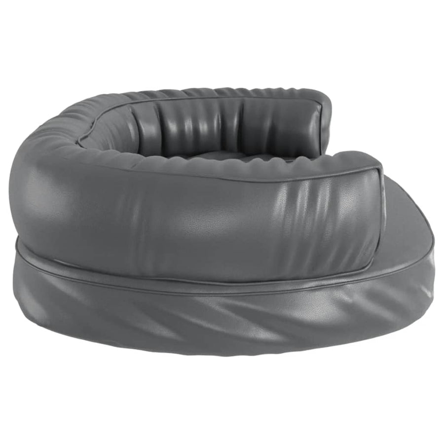 Hondenmand met ergonomisch schuim 75x53 cm kunstleer grijs 75 x 53 cm Grijs