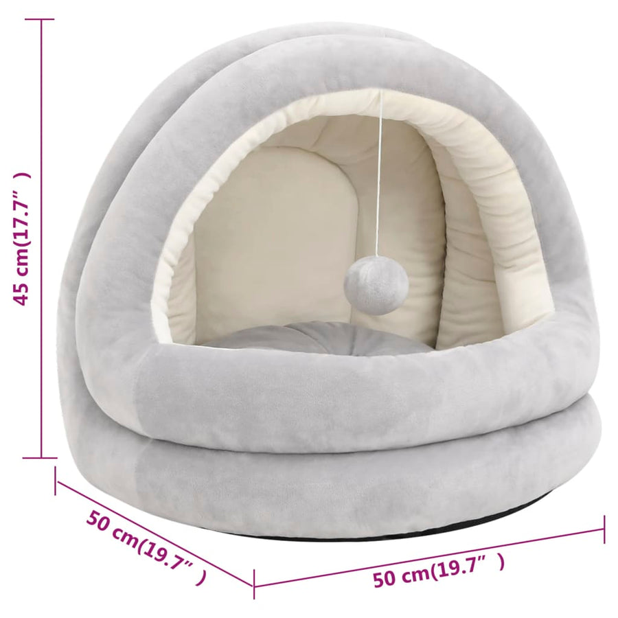 Kattenmand 50x50x45 cm grijs en crèmekleurig
