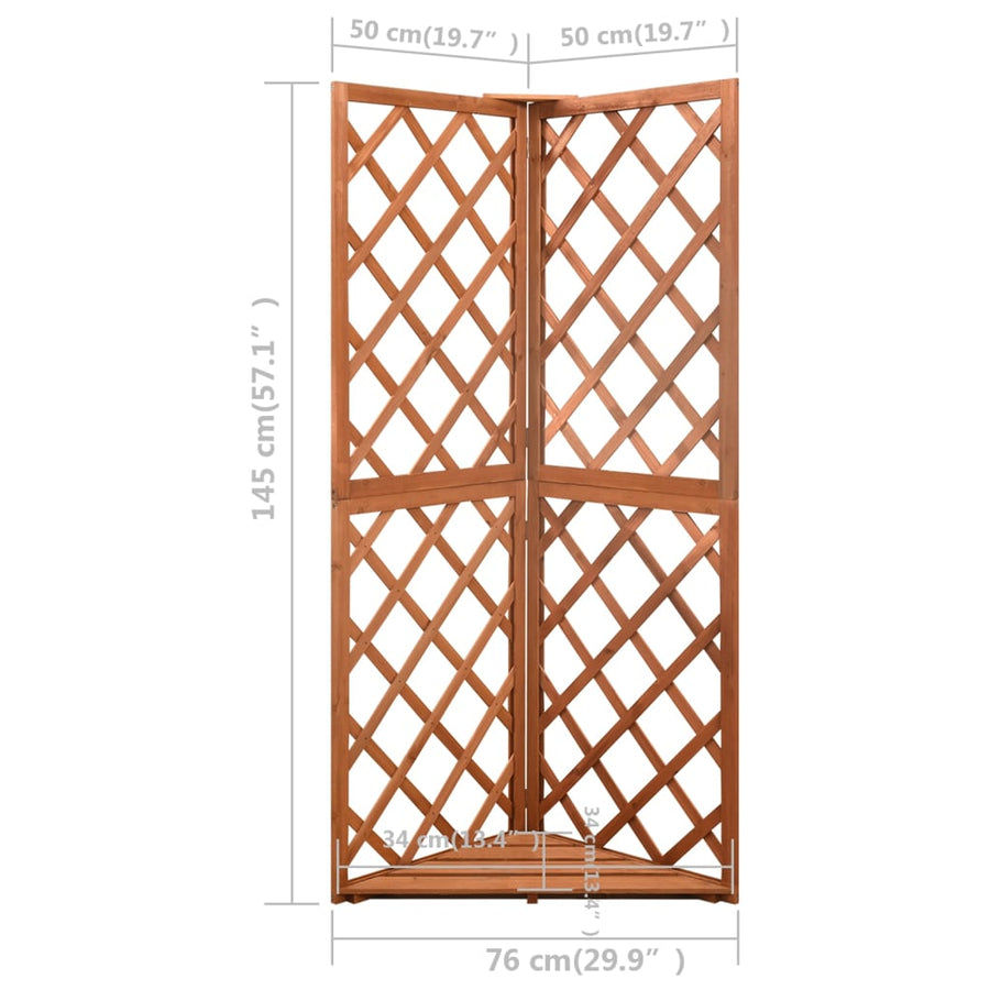 Latwerk Hoekmodel 50X50X45 Cm Massief Vurenhout Bruin