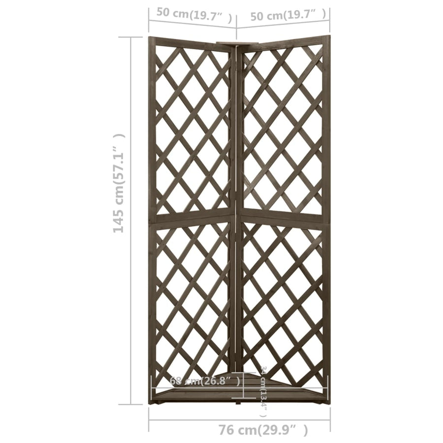 Latwerk Hoekmodel 50X50X45 Cm Massief Vurenhout Grijs