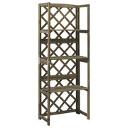 Latwerk met schappen 55x30x140 cm vurenhout grijs