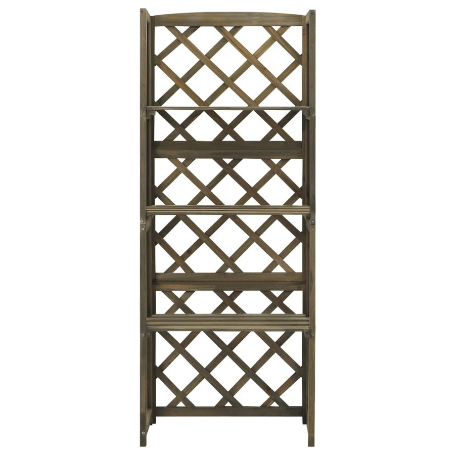 Latwerk Met Schappen 55X30X40 Cm Massief Vurenhout Grijs