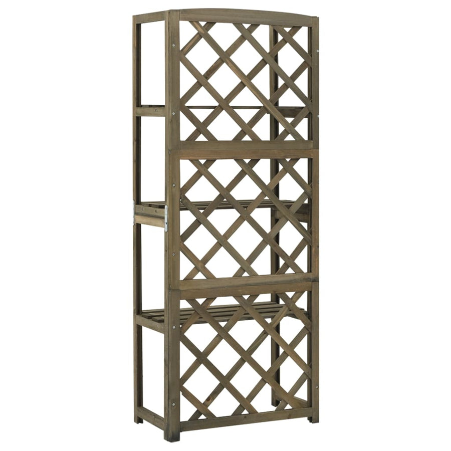 Latwerk Met Schappen 55X30X40 Cm Massief Vurenhout Grijs