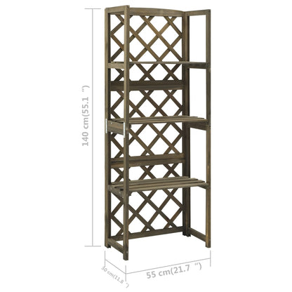Latwerk Met Schappen 55X30X40 Cm Massief Vurenhout Grijs