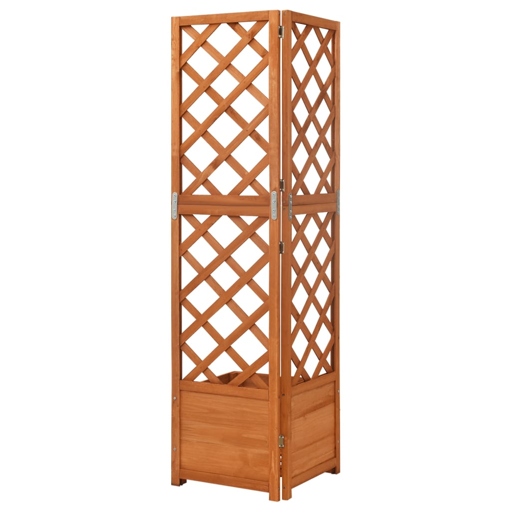 Latwerkplantenbak Hoekmodel 40X40X50 Cm Massief Vurenhout Bruin