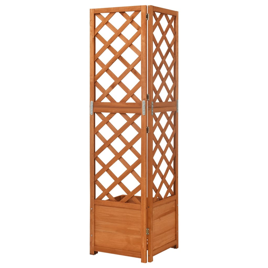 Latwerkplantenbak Hoekmodel 40X40X50 Cm Massief Vurenhout Bruin