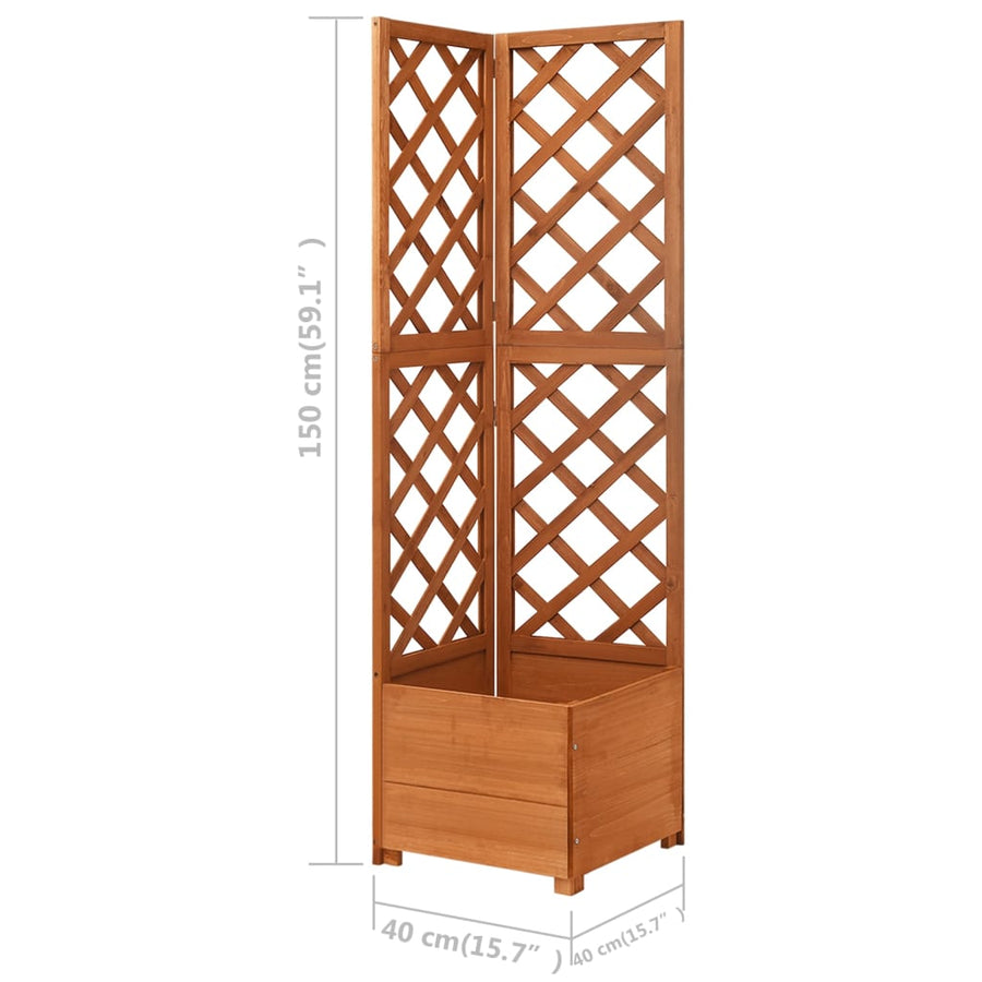 Latwerkplantenbak Hoekmodel 40X40X50 Cm Massief Vurenhout Bruin