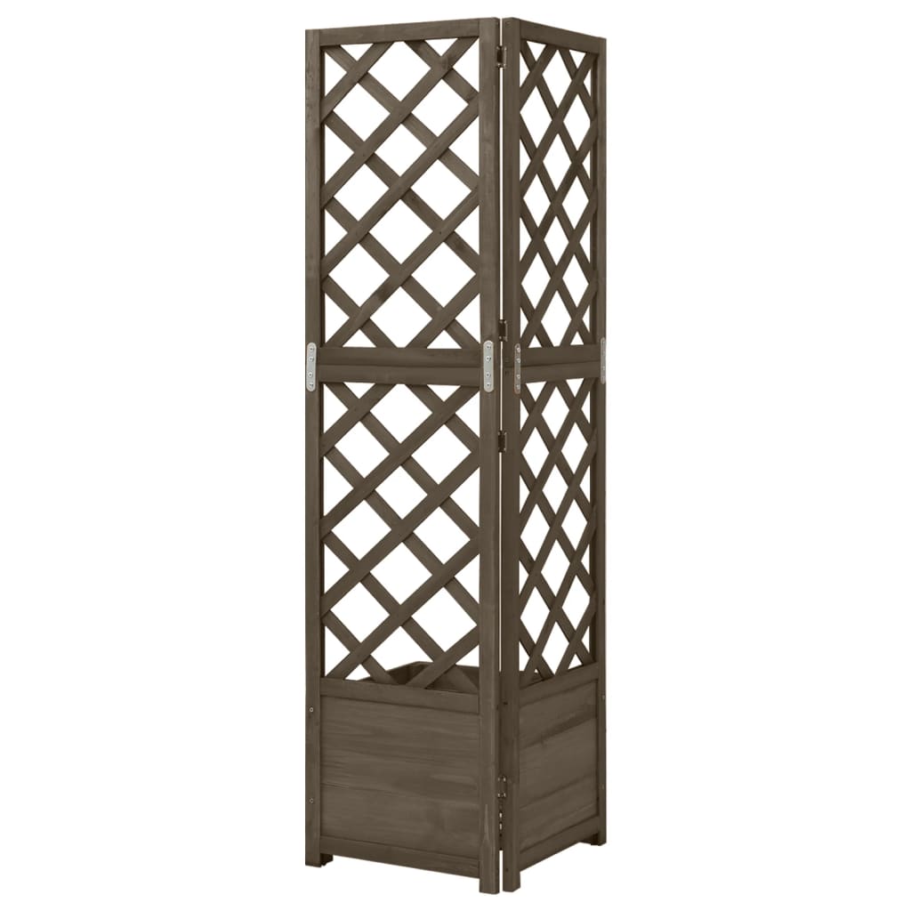 Latwerkplantenbak Hoekmodel 40X40X50 Cm Vurenhout Grijs