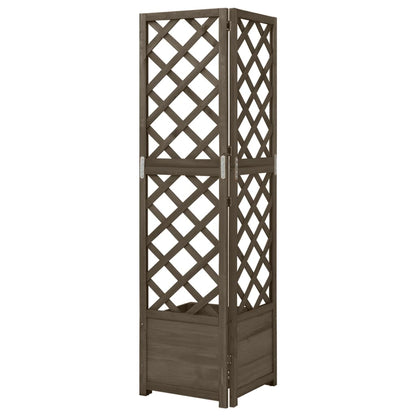 Latwerkplantenbak Hoekmodel 40X40X50 Cm Vurenhout Grijs