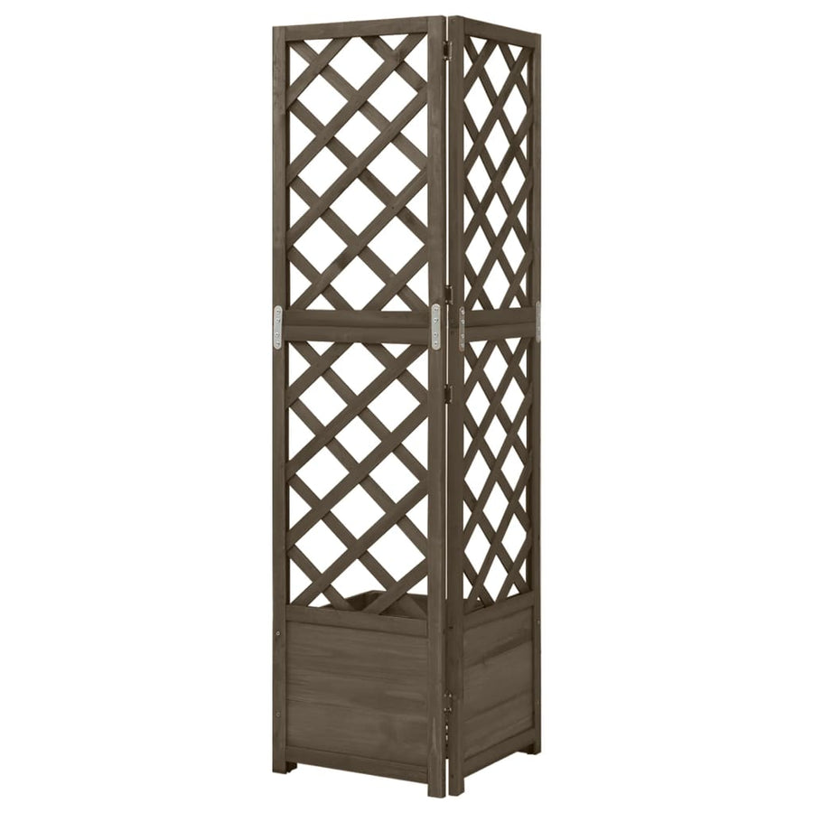 Latwerkplantenbak Hoekmodel 40X40X50 Cm Vurenhout Grijs