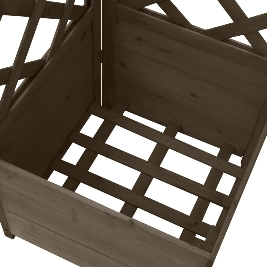 Latwerkplantenbak Hoekmodel 40X40X50 Cm Vurenhout Grijs