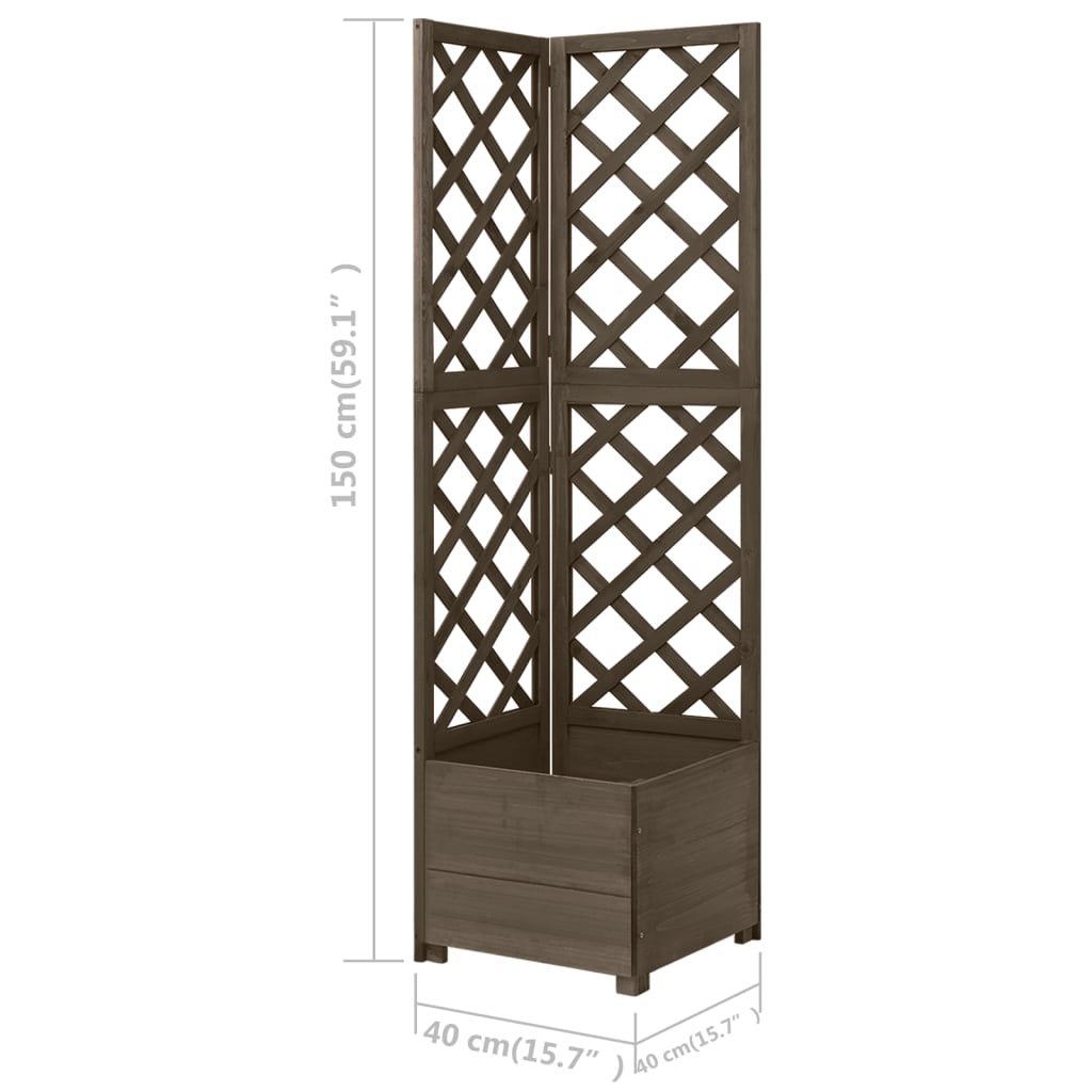 Latwerkplantenbak Hoekmodel 40X40X50 Cm Vurenhout Grijs