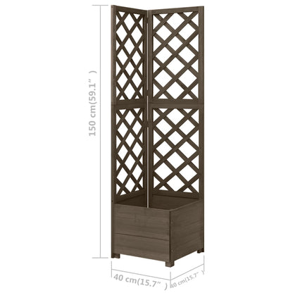 Latwerkplantenbak Hoekmodel 40X40X50 Cm Vurenhout Grijs