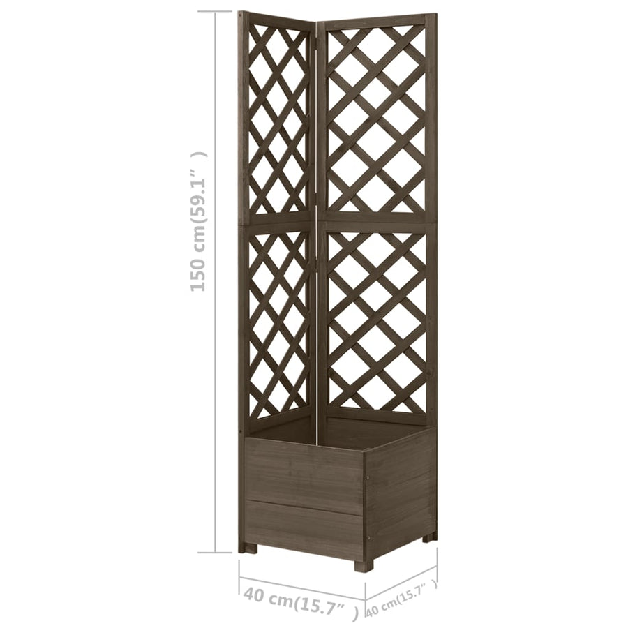 Latwerkplantenbak Hoekmodel 40X40X50 Cm Vurenhout Grijs