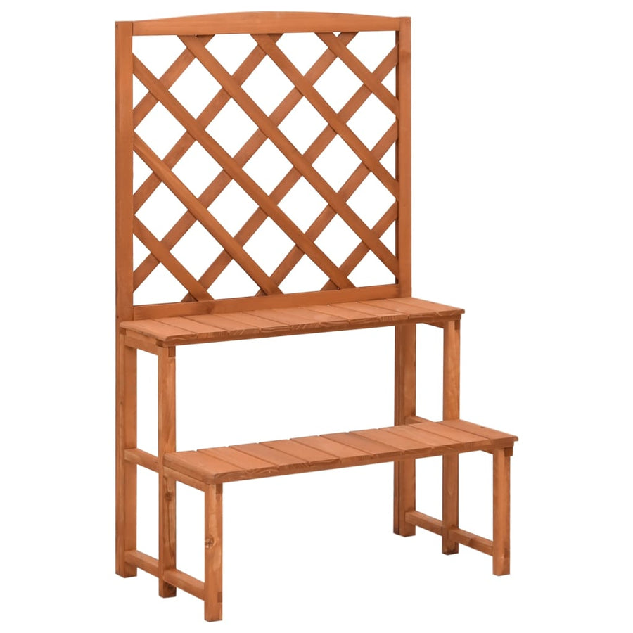 Plantenrek Met Latwerk 70X42X5 Cm Massief Vurenhout Bruin