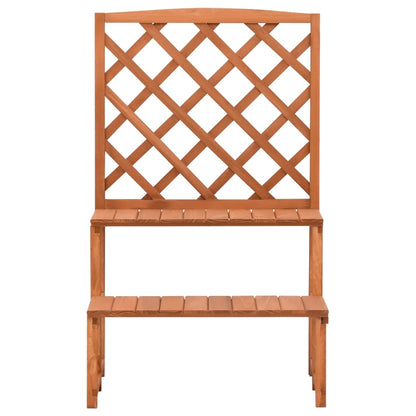 Plantenrek Met Latwerk 70X42X5 Cm Massief Vurenhout Bruin
