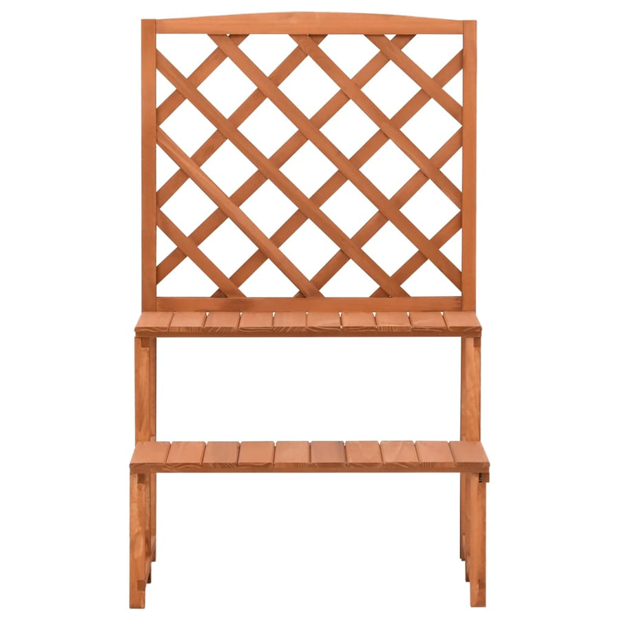 Plantenrek Met Latwerk 70X42X5 Cm Massief Vurenhout Bruin
