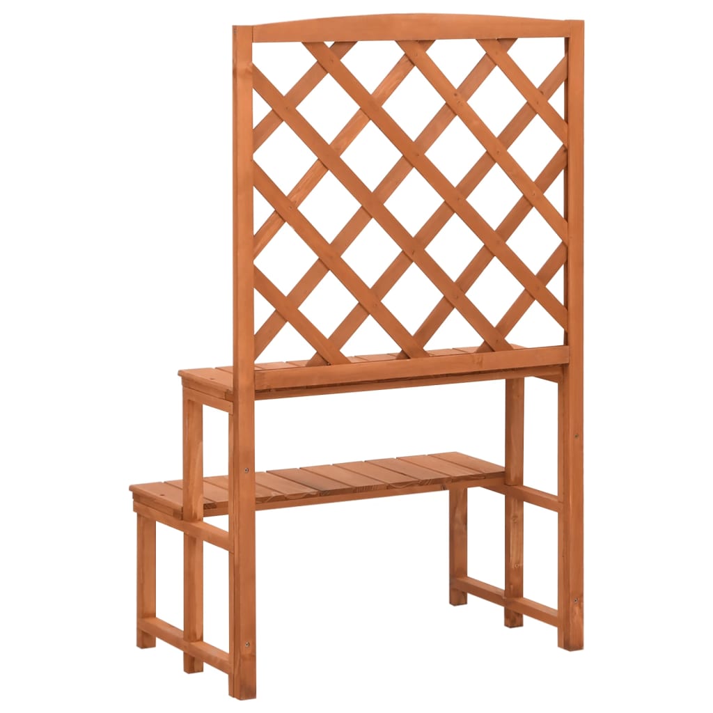Plantenrek Met Latwerk 70X42X5 Cm Massief Vurenhout Bruin