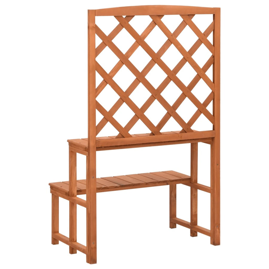 Plantenrek Met Latwerk 70X42X5 Cm Massief Vurenhout Bruin