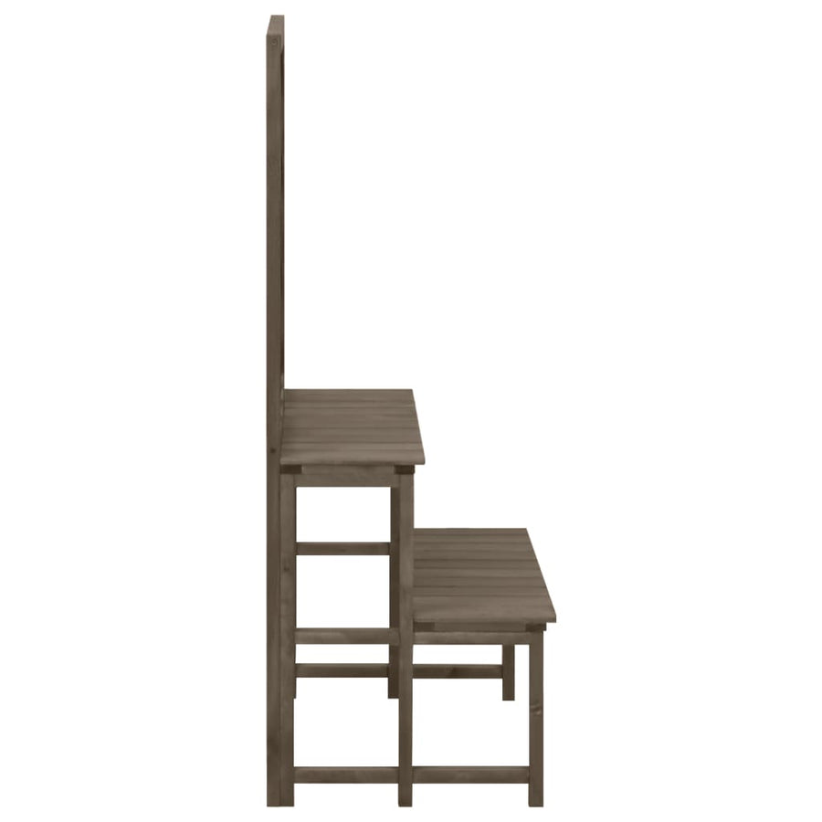 Plantenrek Met Latwerk 70X42X5 Cm Massief Vurenhout Grijs